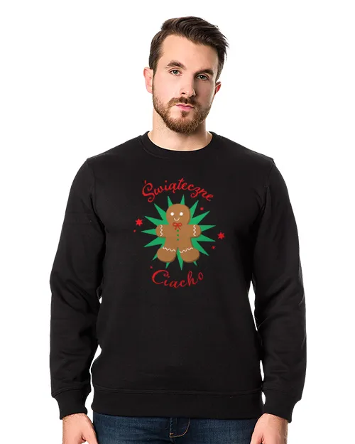 Bluza Be Kaptura męska czarna świąteczne ciacho