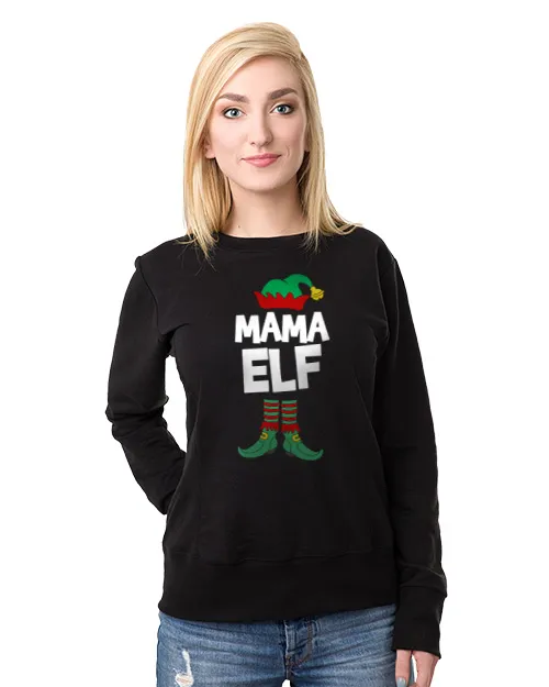 Damska Bluza bez kaptura Czarna Mama elf