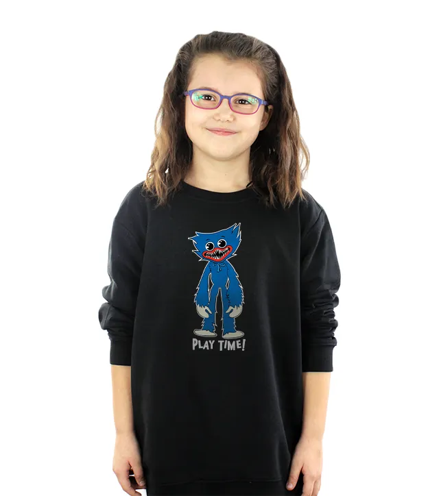 Dziecięca Bluza bez kaptura Czarna Play Time