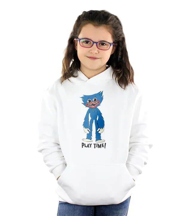 Dziecięca Bluza z kapturem Biała Play Time