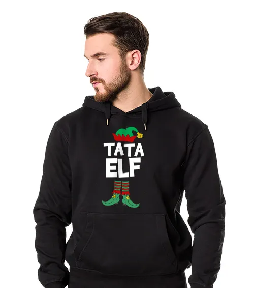 Męska Bluza z kapturem Czarna Tata Elf