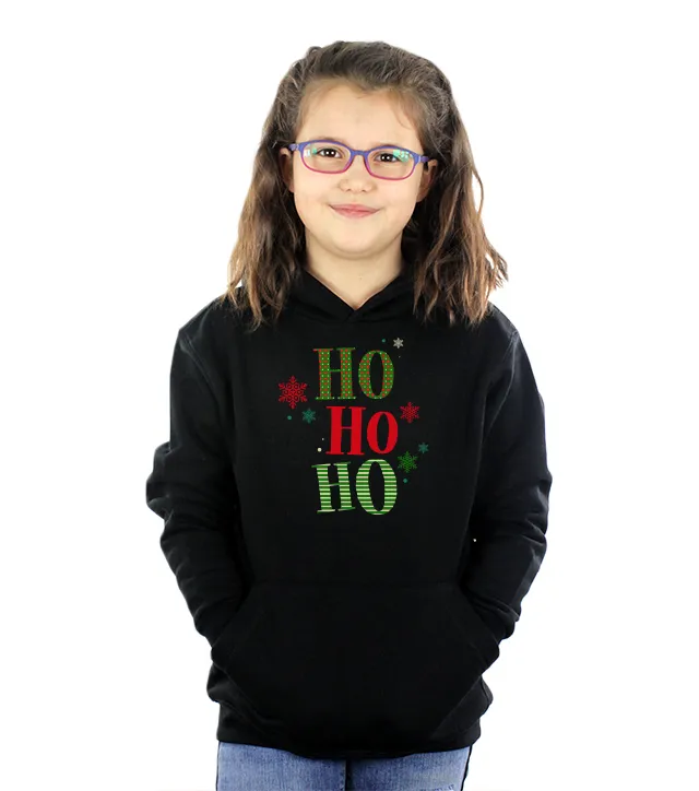 dziecięca bluza z kapturem czarna ho ho ho