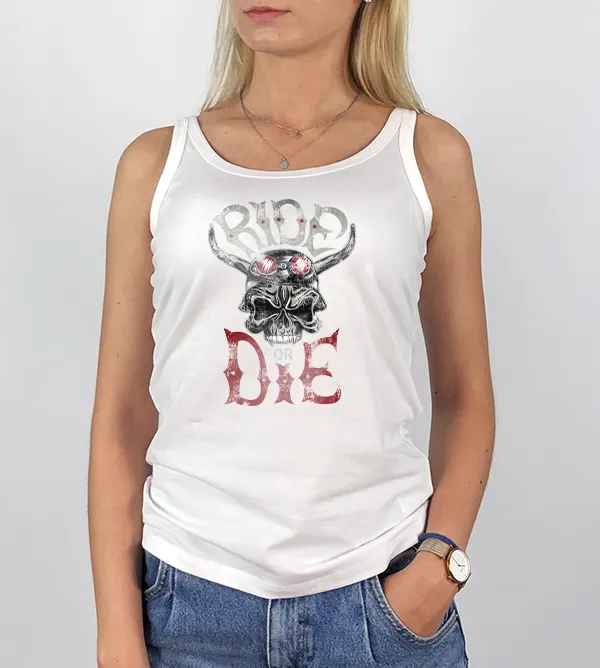 Damski Top Biały Ride or Die