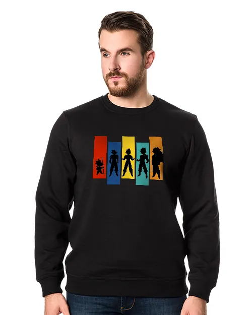 Męska Bluza bez kaptura Czarna Dragon Ball Kolory
