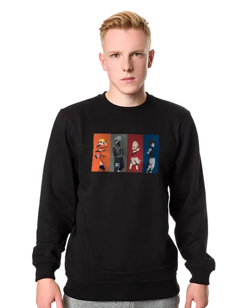 Męska Bluza bez kaptura Czarna Naruto 4