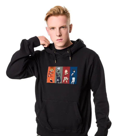 Męska Bluza z kapturem Czarna Naruto 4