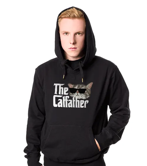 Męska Bluza z kapturem Czarna The Catfather