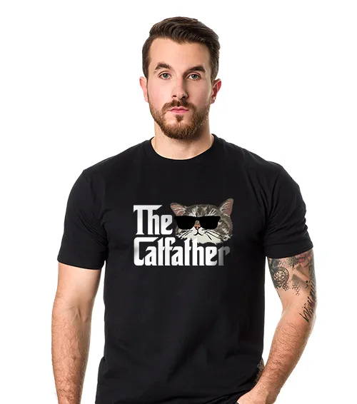 Męska Koszulka Czarna The Catfather