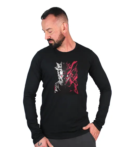 Męska Koszulka długi rękaw Czarna Naruto Cień