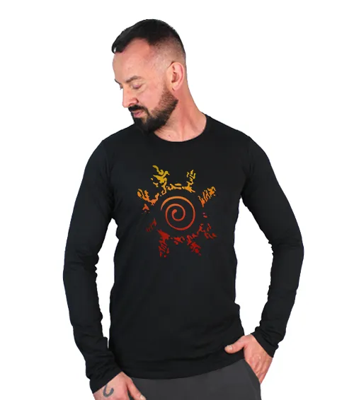 Męska Koszulka długi rękaw Czarna Naruto Znak