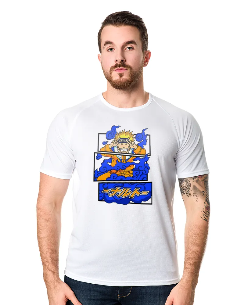 Męska Koszulka sporotwa Biała Naruto