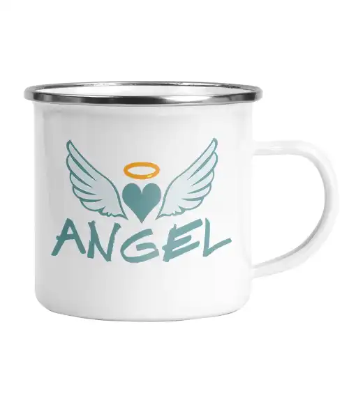 Kubek emaliowany z nadrukiem angel
