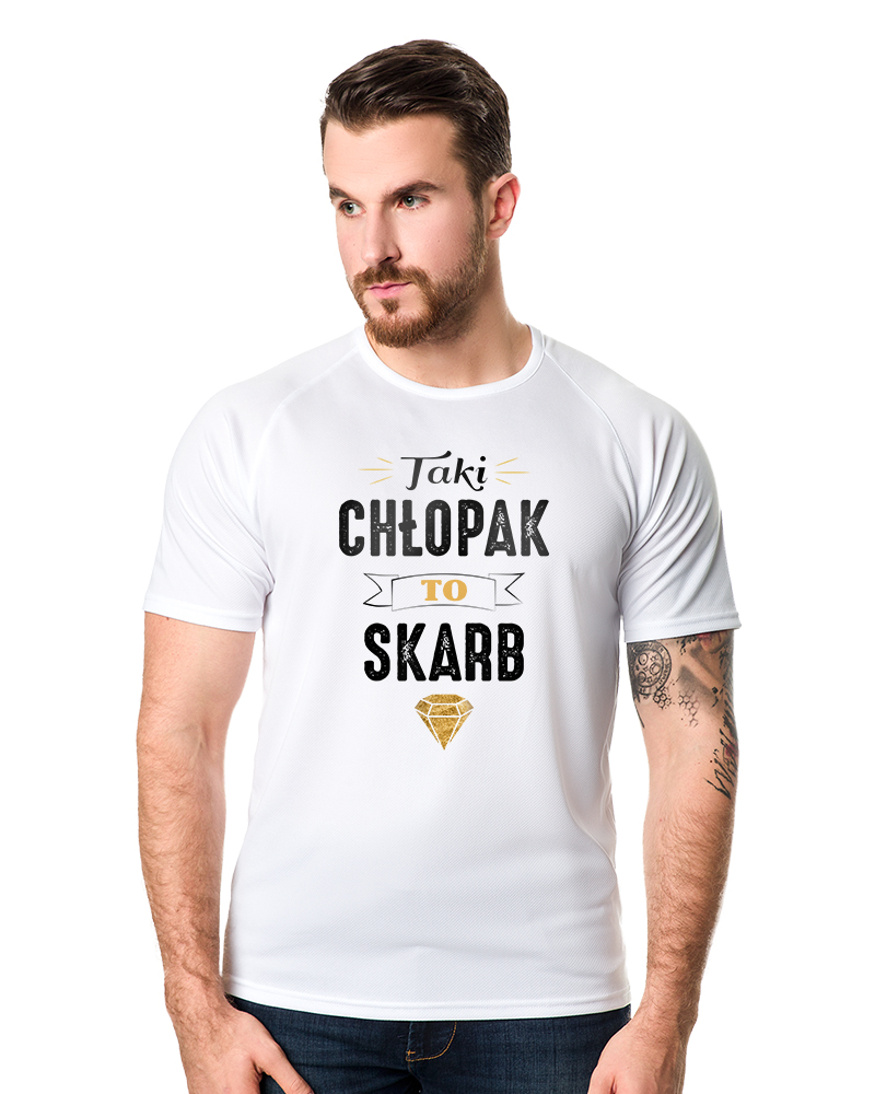 Koszulka sportowa Męska Taki chłopak to skarb Biały