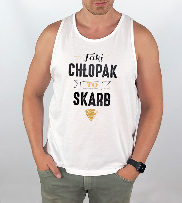 Top Męski Taki chłopak to skarb Biały