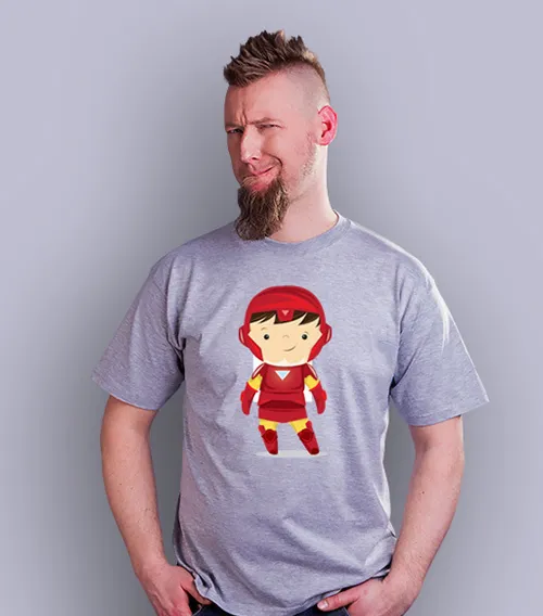 AVENGERS – IRONMAN Koszulka Męska Jasny Melanż