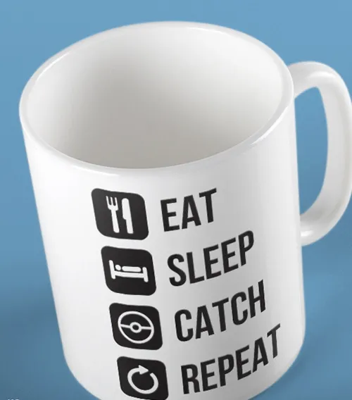 EAT SLEEP CATCH REPEAT Kubek Ceramiczny