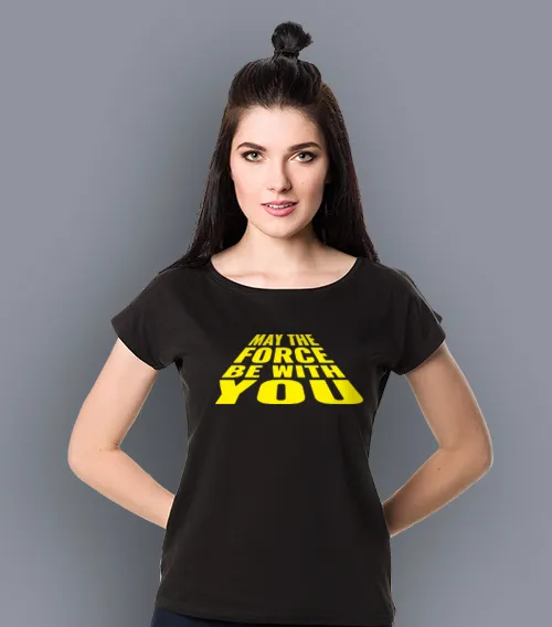 GWIEZDNE WOJNY - MAY THE FORCE BE WITH YOU Koszulka Damska Czarna