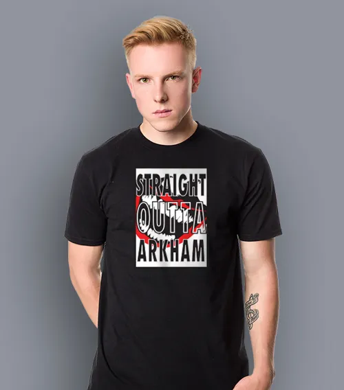 JOKER STRAIGHT OUTTA ARKAM Koszulka Męska Czarny