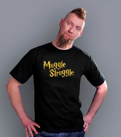 MUGGLE STRUGGLE Koszulka Męska Czarna