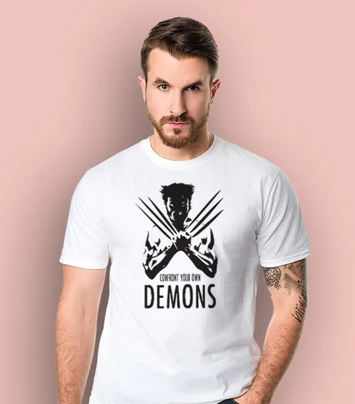 WOLVERINE - CONFRONT YOUR OWN DEMONS Koszulka Męska Biała