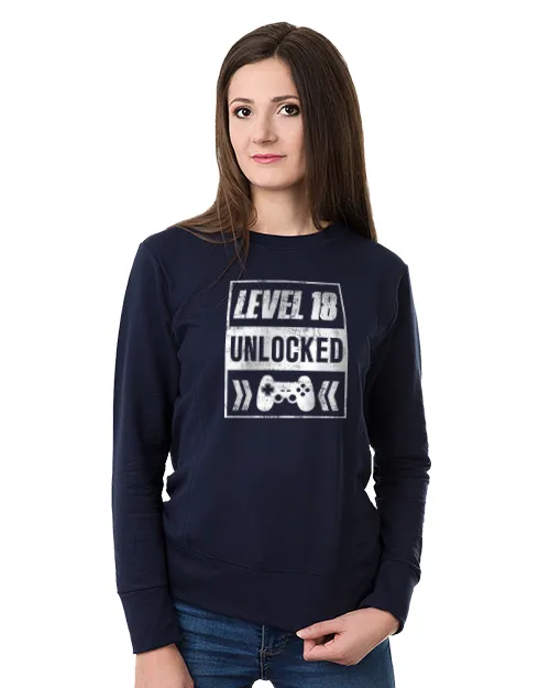 Bluza damska bez kaptura Lvl 18 unlocked w kolorze granatowym