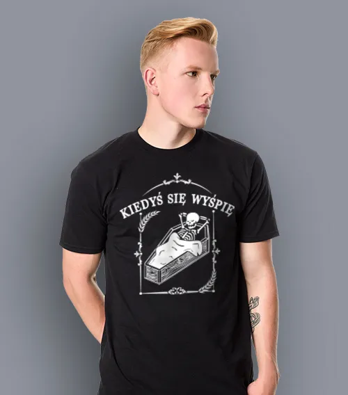 pudding kiedys sie wyspie koszulka męska czarna