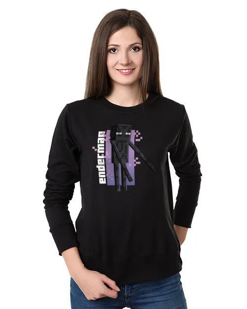 Enderman Bluza bez kaptura Damska Czarna