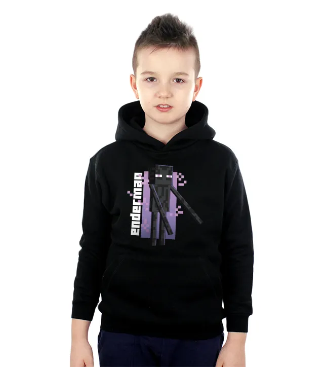 Enderman Bluza z kapturem Dziecięca Czarny