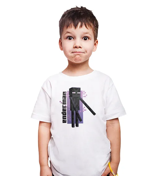Enderman Koszulka Dziecięca Biały