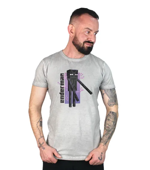 Enderman Koszulka Vintage Męska Jasny Melanż