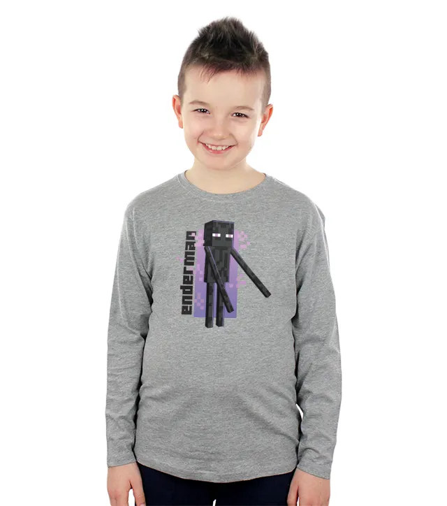 Enderman Koszulka z długim rękawem dziecięca Jasny Melanż