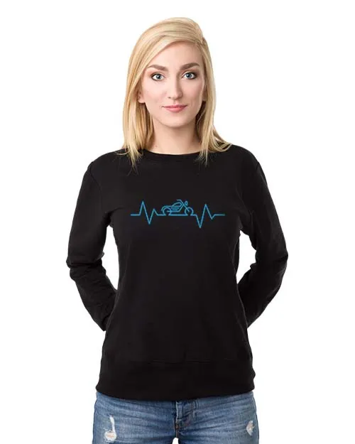 MOTOCYKL EKG Bluza bez kaptura Damska Czarny