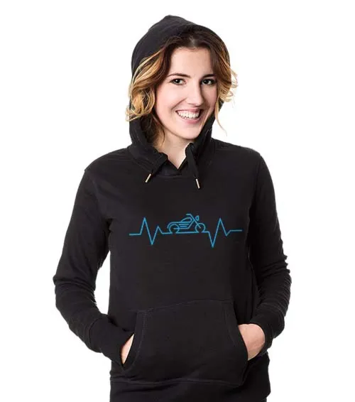 MOTOCYKL EKG Bluza z kapturem Damska Czarny
