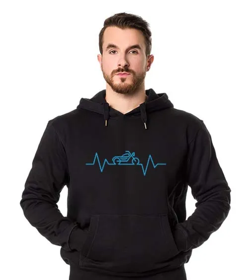 MOTOCYKL EKG Bluza z kapturem Męska Czarny