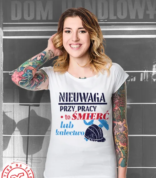NIEUWAGA PRZY PRACY Koszulka Damska Biały