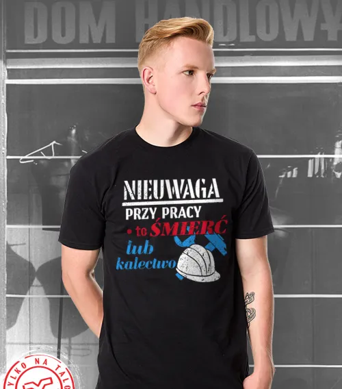 NIEUWAGA PRZY PRACY Koszulka Męska Czarny