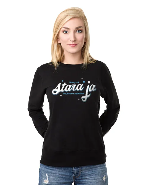 NOWY ROK STARA JA KSZ Bluza bez kaptura Damska Czarny