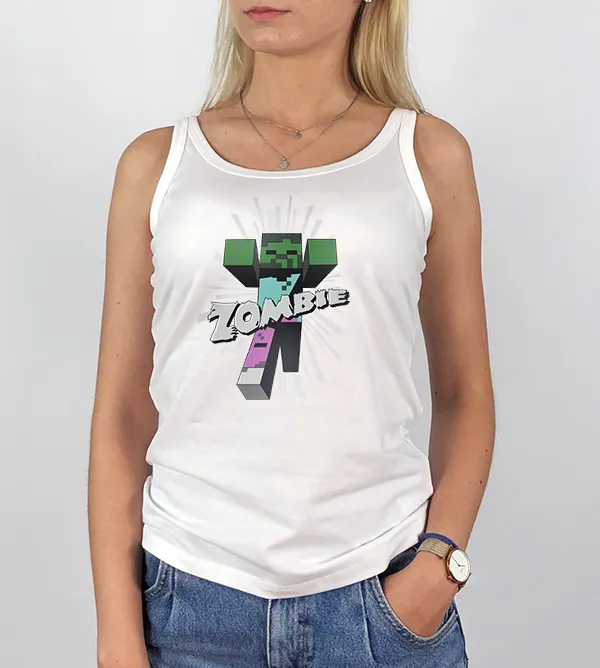 Zombie Top Damski Biały