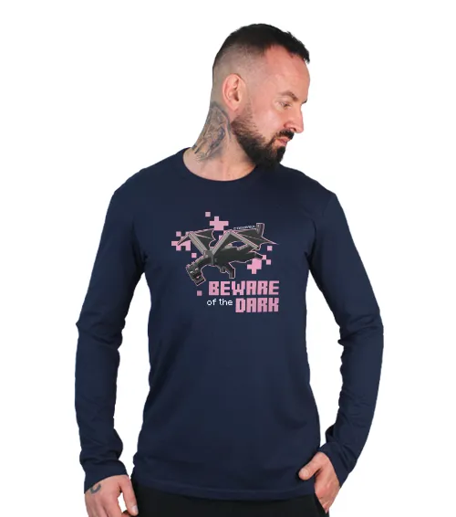 Koszulka męska z długi rękawem ze wzorem Ender Dragon w kolorze granatowym