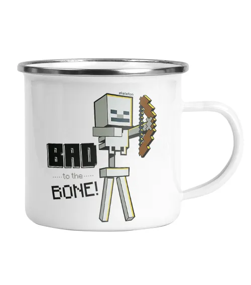 Kubek emaliowany ze wzorem Skeleton Minecraft