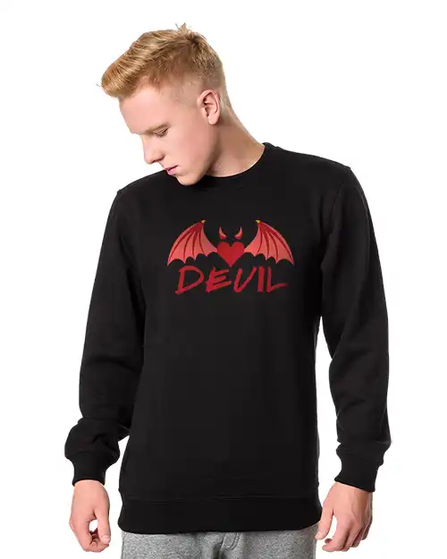 Bluza męska bez kaptura czarna devil