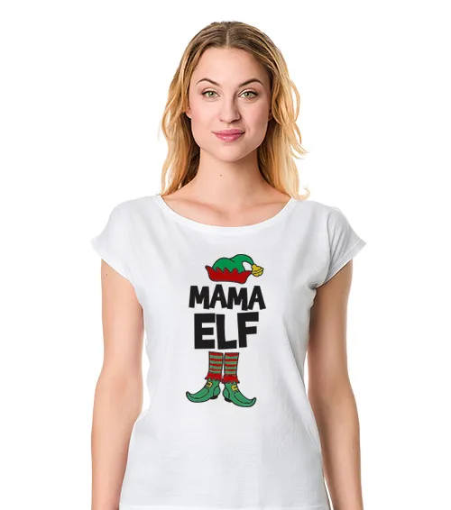 Damska Koszulka Biała Mama Elf