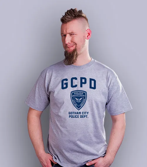 GCPD BATMAN Koszulka Meska Jasny Melanż