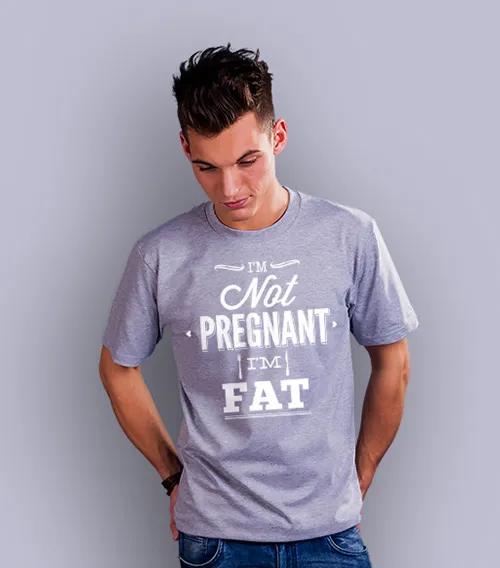 im not pregnant im fat koszulka męska jasny melanż